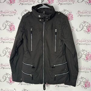 Burton snowboard winter ski jacket coat Black  with Zipper Details waterproof